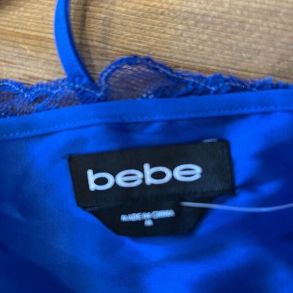 Bebe Royal Blue Hand Embellished Scalloped Romper Size Medium NWT - Picture 11 of 16